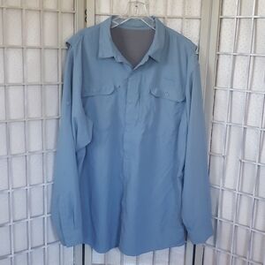 Patagonia long sleeve button down outdoors mens blue shirt